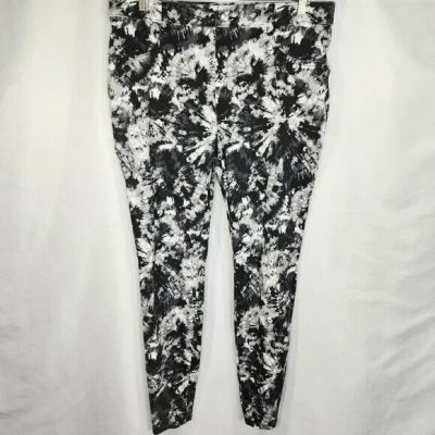 Time and Tru Black Grey White Tie Dye Leggings w/Back Pockets Plus Size XXL (20)